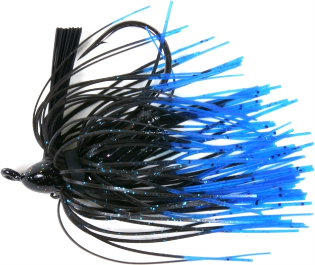 Picture of Lunker Lure Triple Rattle Jig, 3/8 Oz, Black/Blue Tip
