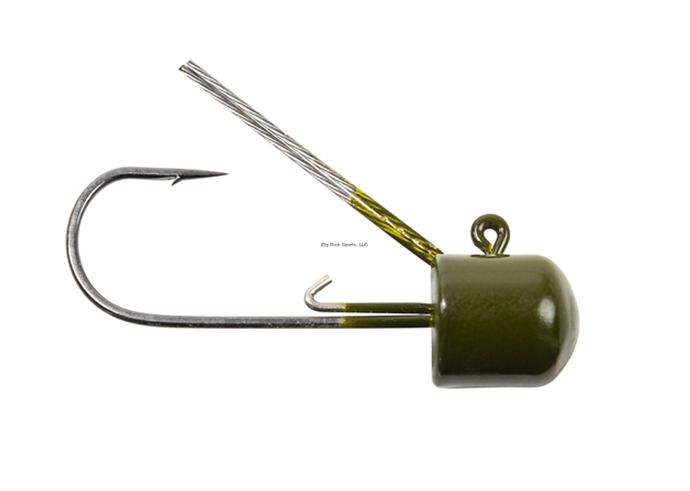 Picture of Lunkerhunt 1/4Oz Weedless Mushroom Head - Size 2 Long Shank Hook, Green Pumpkin, 4Pk