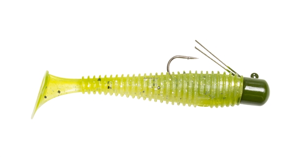 Picture of Lunkerhunt 3" Pre-Rigged Finesse Swimbait - 1/4Oz, Sexy Melon, 1 Pre-Rigged & 2 Extra Bodies