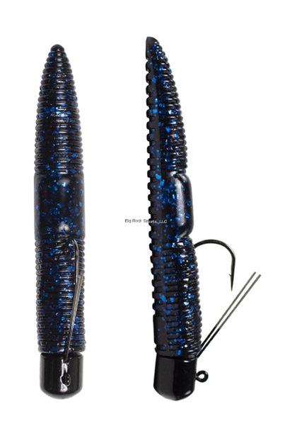 Picture of Lunkerhunt 3" Pre-Rigged Finesse Worm - 1/4Oz, Black Blue Fleck, 1 Pre-Rigged & 2 Extra Bodies