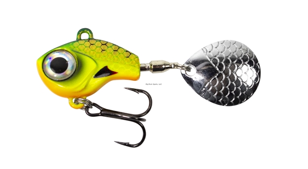 Picture of Lunkerhunt Big Eye Tail Spin Jig - Firetiger Glow - 2.3", 1/2Oz