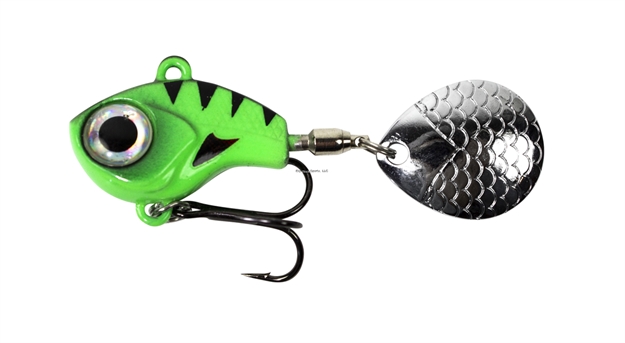 Picture of Lunkerhunt Big Eye Tail Spin Jig - Fluorescent Green Glow - 2.2", 3/8Oz