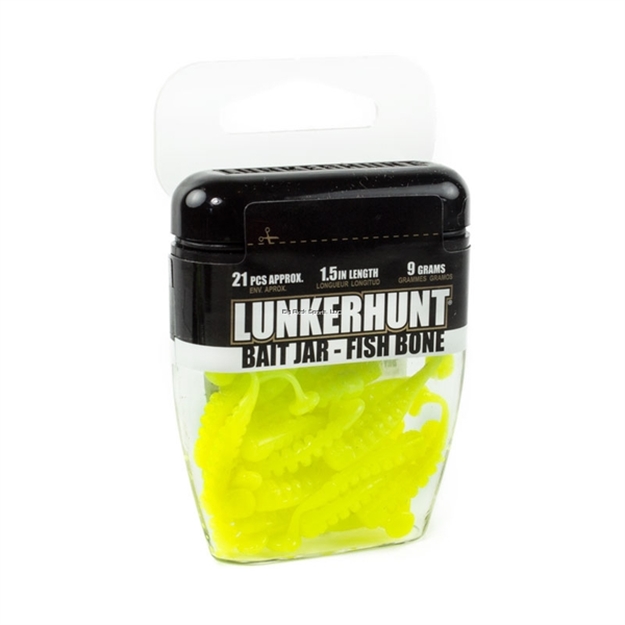 Picture of Lunkerhunt Fishbone Bait Jar, 1 1/2", Chartreuse