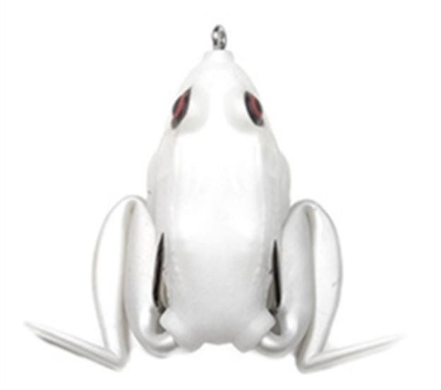 Picture of Lunkerhunt Lunker Frog Hollow Body Frog, 2 1/4" AT Rest/4 1/2" Extend, 1/2 Oz, Pearl, Floating LF05