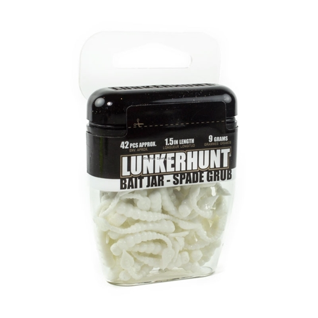 Picture of Lunkerhunt Spade Grub Bait Jar, 1 1/2", White