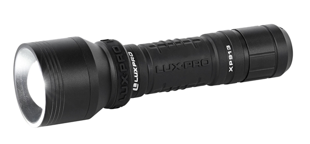 Picture of Luxpro 1100 Lumen Rechargeable Flashlight, Push-Pull Focus Head, Direct Micro-Usb Port, Micro Usb Cable Provided, Tackgrip