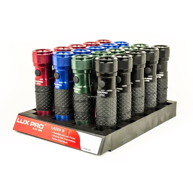 Picture of Luxpro Flashlight + Laser, 9 Led, 40Lumens, Asstd Colors