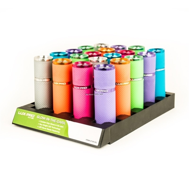 Picture of Luxpro Glow-In-The-Dark 9 Led 40Lumen Flashlight, Asstd Colors 20Pc Tray