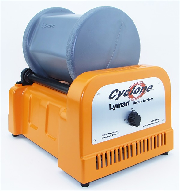 Picture of  Lyman 7631550 Cyclone Rotary Tumbler Orange/Blue Multi-Caliber 1000 Cases 10 Lbs 011516515506