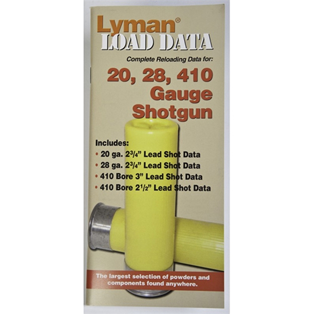 Picture of Lyman Load Data Book 72 Pages 20Ga. 28Ga. .410 Bore