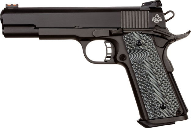 Picture of  Rock Island 51486 Rock Ultra FS 45 Acp Caliber With 5" Barrel, 8+1 Capacity, Overall Black Parkerized Finish Steel, Beavertail Frame, Serrated Slide & Black/Gray G10 Grip
