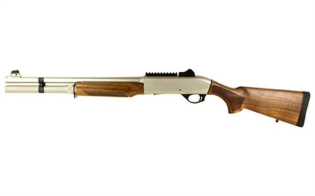 Picture of  Mac 21000159 2 Tactical Marine 12 Gauge 3" 5+1 18.50", Electroless Nickel Barrel/Rec, Walnut Furniture, Ghost Ring Sight, Optics Mount, 3 Chokes