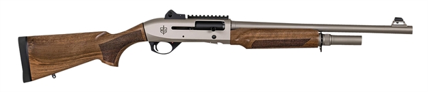 Picture of  Mac 21000159 2 Tactical Marine 12 Gauge 3" 5+1 18.50", Electroless Nickel Barrel/Rec, Walnut Furniture, Ghost Ring Sight, Optics Mount, 3 Chokes