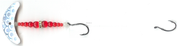 Picture of Mack's Lure Double Whammy Walleye Spinner Rig, Silver Scale Smile Blade/Flo Ruby Bead
