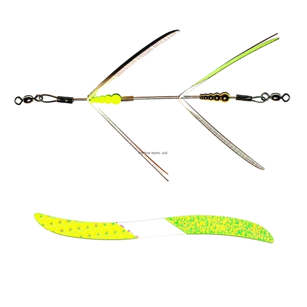 Picture of Mack's Lure Flash Lite 2-Blade Troll, 2 7/8" Blades, 90 LB Cable, Chartreuse