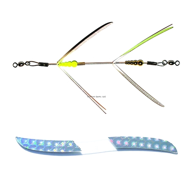 Picture of Mack's Lure Flash Lite 2-Blade Troll, 2 7/8" Blades, 90 LB Cable, Silver