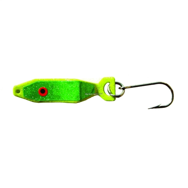 Picture of Mack's Lure Hum Dinger Casting/Trolling Spoon, 1/8 Oz, Siwash Hook, Chartreuse/Green/Glitter