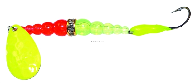 Picture of Mack's Lure Kokanee Killer, #6 Single Hook, 48" Leader, Chartreuse Blade/Flo Orange/Flo Chartreuse Bead/Chartreuse Glo Hook