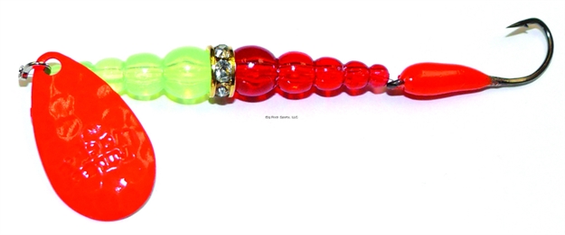 Picture of Mack's Lure Kokanee Killer, #6 Single Hook, 48" Leader, Red Blade/Flo Chartreuse/Ruby Bead/Blood Red Glo Hook