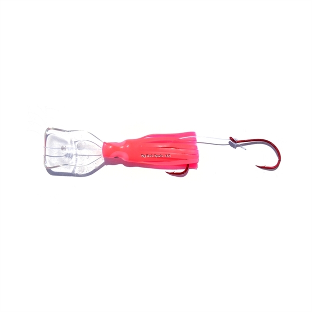 Picture of Mack's Lure Pee Wee Pre-Tied Wiggle Hoochie With Action Bill, 1 1/2", UV Pink Flamingo