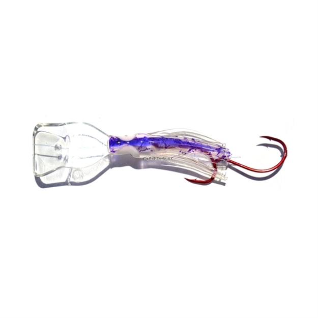 Picture of Macks Lure Pee Wee Pre-Tied Wiggle Hoochie With Action Bill, 1 1/2", UV Purple