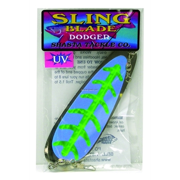Picture of Macks Lure Sling Blade Dodger, #3, 4", UV Green