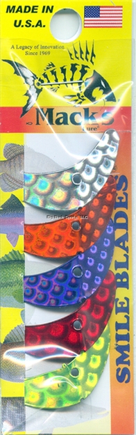 Picture of Mack's Lure Smile Blade, 1 1/2", Assorted Scale, 5/Pack