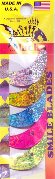 Picture of Mack's Lure Smile Blade, 1 1/2", Assorted Sparkle, 5/Pack