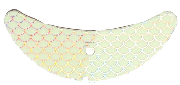 Picture of Mack's Lure Smile Blade, 1.1", Glow White Scale-Silver, 5/Pack