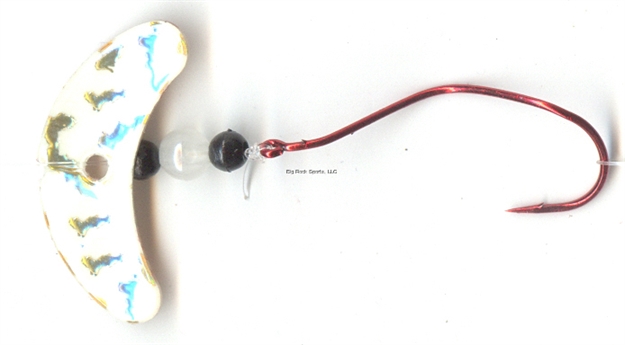 Picture of Mack's Lure Smile Blade Slow Death Rig, #2 Hook, Glo Gold Tiger Smile Blade/Black Bead/Glo White Center Bead