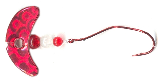 Picture of Mack's Lure Smile Blade Slow Death Rig, #2 Hook, Motor Oil Smile Blade/Flo Chartreuse Bead/Black Center Bead