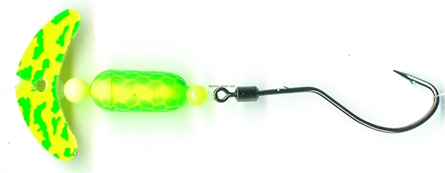 Picture of Mack's Lure Smile Blade Spindrift Walleye Spinner, #1 Hook, 72" Leader, Chartreuse Green Tiger Smile Blade/Chrt Grn Scale Pill