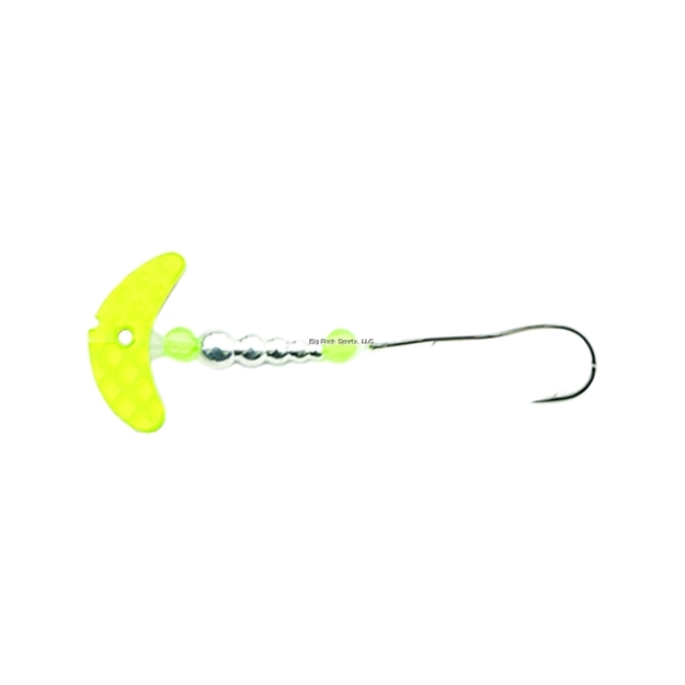 Picture of Mack's Lure Smile Blade Super Slow Death Rig, #1 Hook, Chartreuse Scale Smile Blade/Silver Tapered Bead/Flo Chartreuse Bead