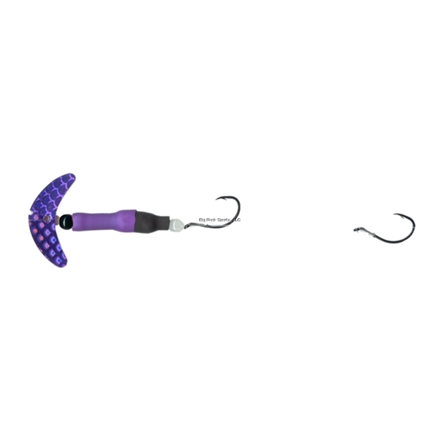 Picture of Mack's Lure Wally Pop Crawler Series Spinner, (2) #2 Hks, 72" Leader, Purp Scale Smile Blade/Vivid Purp Tubing/Black Tubing