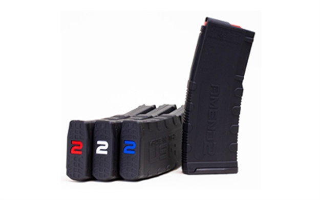 Picture of Amend2 Magazines Ar-15 30 Round Black Magazine  Mod-2 Model 3 Pack With Red, White, & Blue Internals 3PACK556BLK30 682157980208