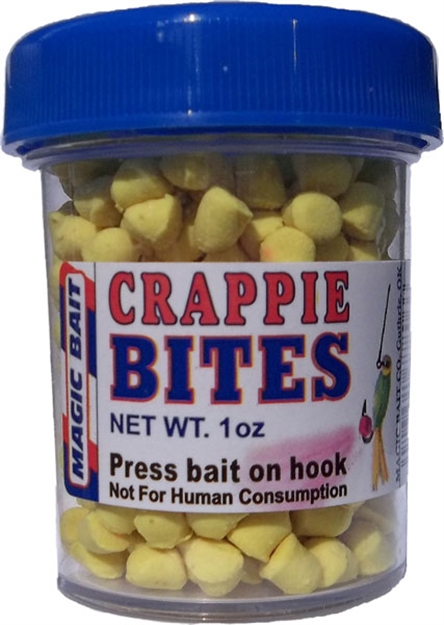 Picture of Magic Bait Crappie Bites Yellow, Catch More Slabs, 1Oz Jar 06-12