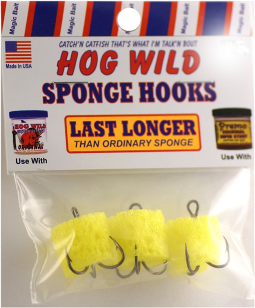 Picture of Magic Bait Hog Wild Sponge Hook, Size 6, Treble, Bronze, 3 Per Pack 22-48