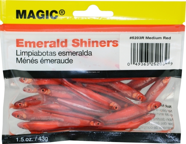 Picture of Magic Bait Preserved Shiner Minnows, Medium, 1 1/2 OZ Bag, Red