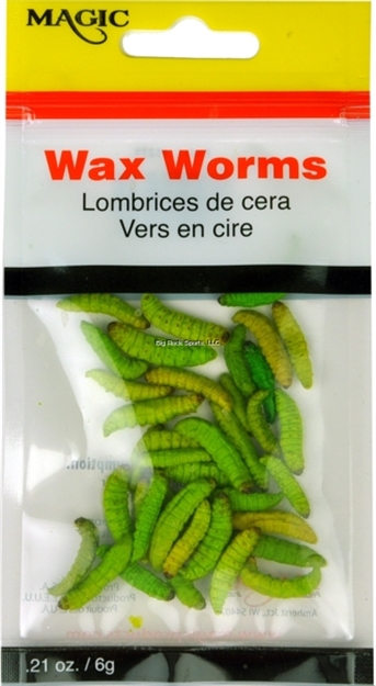 Picture of Magic Bait Preserved Wax Worms, .21 OZ Pouch, Chartreuse