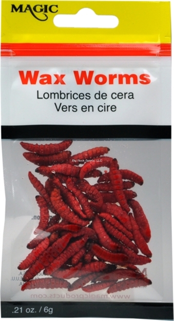 Picture of Magic Bait Preserved Wax Worms, .21 OZ Pouch, Red