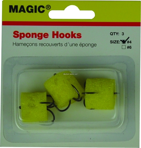 Picture of Magic Bait Sponge Hook, Size 4, Treble, 3 Per Pack