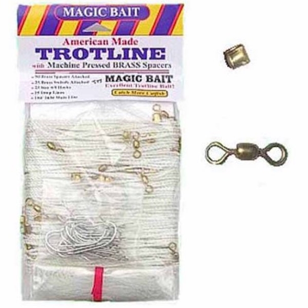 Picture of Magic Bait Econo Trotline 100' 20 Brass Swivels 4/0Hks & Droplines W/Plastic Spacers 77BSTL