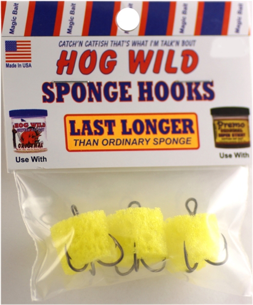 Picture of Magic Bait Hog Wild Sponge Hook, Size 4, Treble, Bronze, 3 Per Pack 21-48
