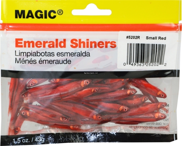 Picture of Magic Bait Preserved Shiner Minnows, Small, 1 1/2 OZ Bag, Red