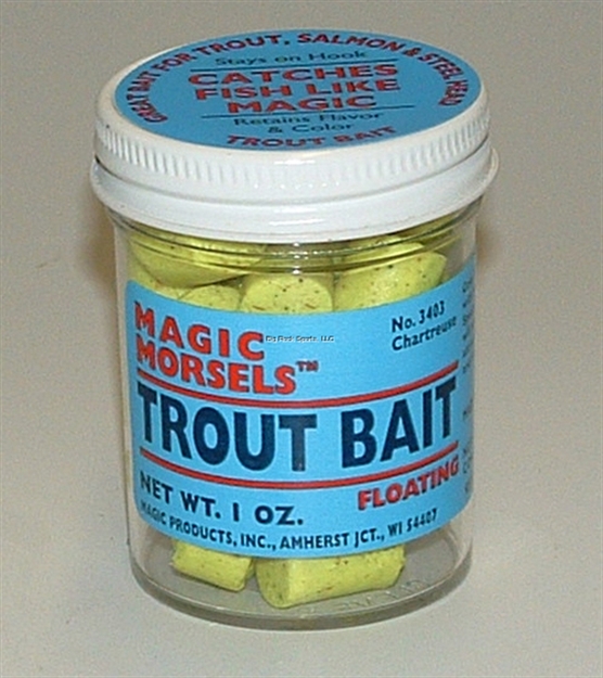 Picture of Magic Bait Trout Bait Morsels, Floating, 1 OZ Jar, Chartreuse