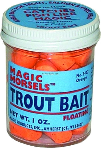 Picture of Magic Bait Trout Bait Morsels, Floating, 1 OZ Jar, Orange