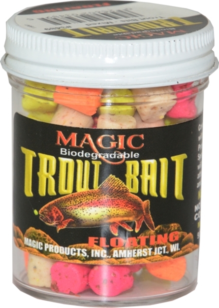 Picture of Magic Bait Trout Bits Floating Trout Bait, 1 OZ Jar, Mixed Colors