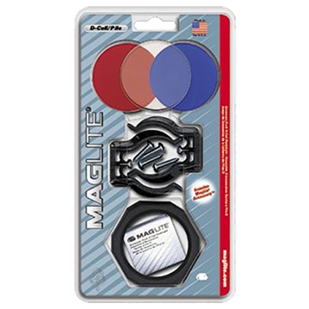 Picture of Maglite Asxx376 Accessory Pack D-Cell Clear/Red/Blue Lenses W/Holder/Brackets