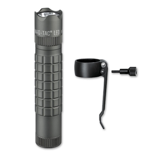 Picture of Maglite Mag-Tac Cr123 Flashlight, Crowned-Bezel, Urban Gray