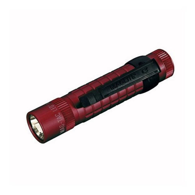 Picture of Maglite Mag-Tac Cr123 Flashlight, Plain-Bezel, Crimson Red